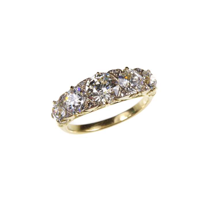 Early 20th century graduated five stone diamond ring
